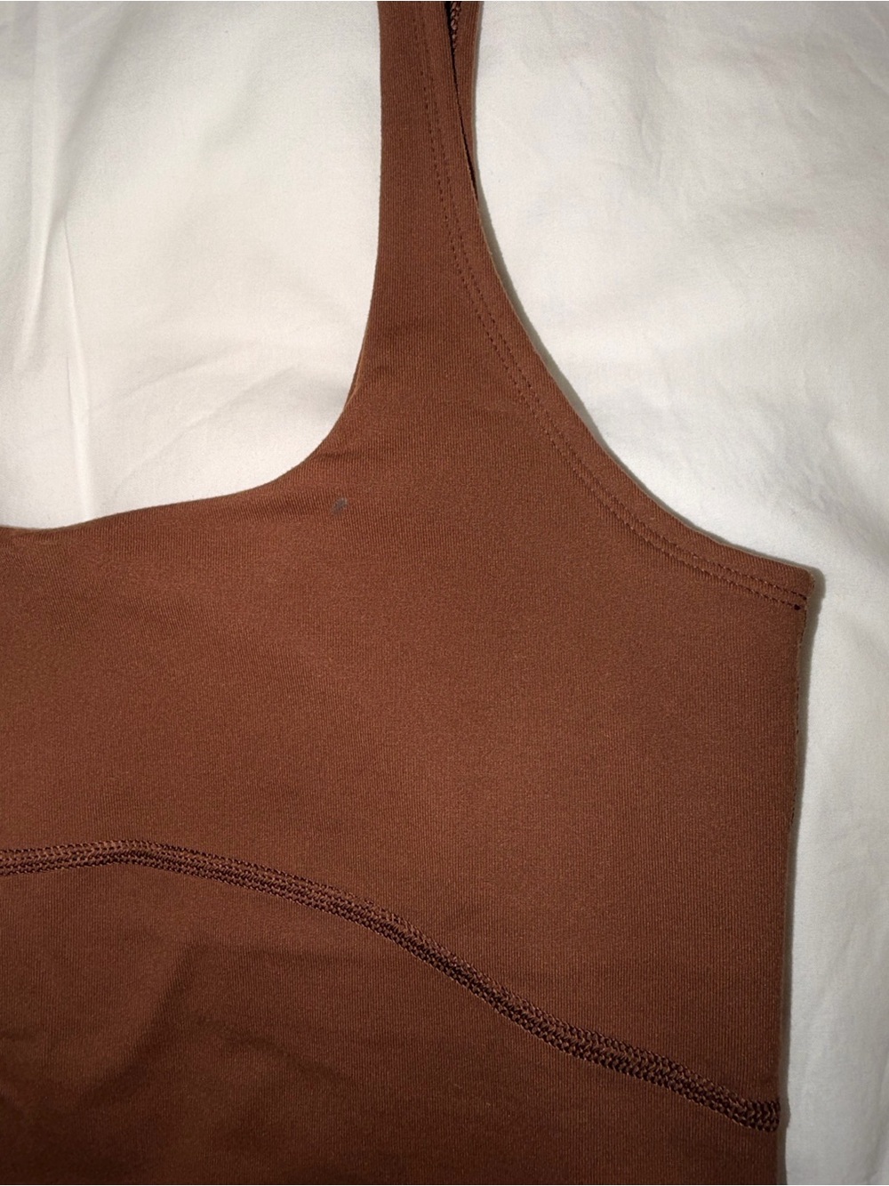 TNA Rust Brown Ribbed Crop Tank - Picture 2 of 5